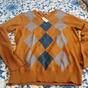 "NWT" OLD NAVY MEN'S ARGYLE V-NECK SWEATER